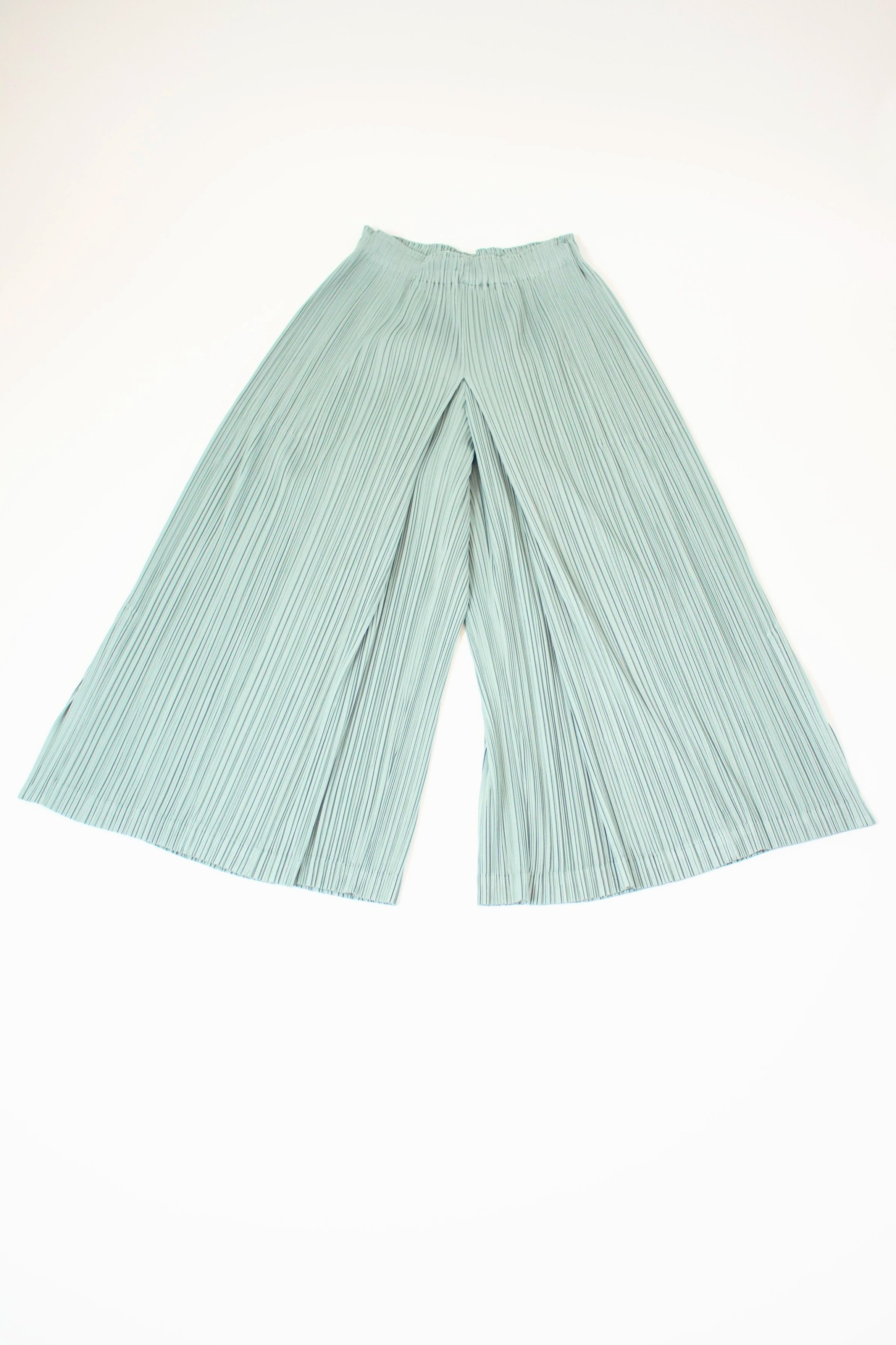 PLEATS PLEASE 2001 Issey Miyake Turquoise Wide Leg Pant — Sozo Amour